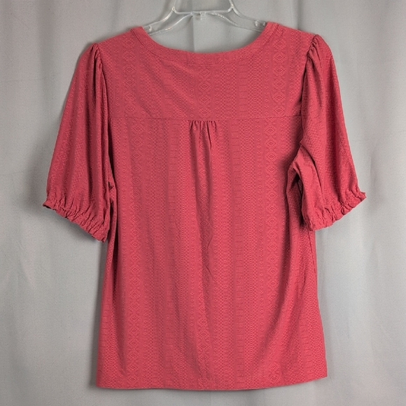 Christopher & Banks Textured Blouse in‎ Deep Rose New Large - Picture 3 of 8